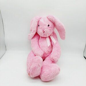 Bunnies by the Bay Pink Bunny Rabbit 18" Plush Gingham Ribbon Bow 2004